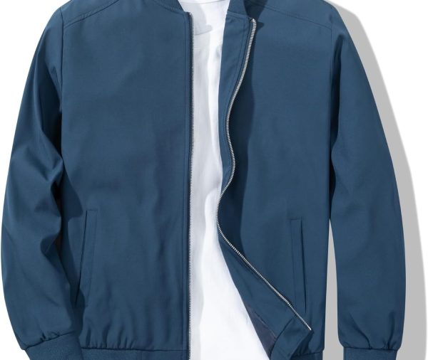 Men's Bomber Jacket Fashion Stylish Lightweight Windbreaker Spring Fall Casual Jackets for Men