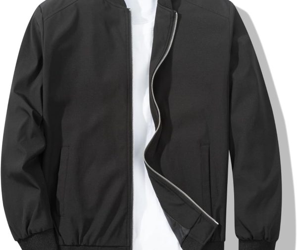 Men's Bomber Jacket Fashion Stylish Lightweight Windbreaker Spring Fall Casual Jackets for Men