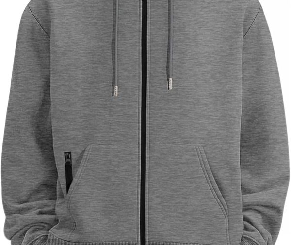 Mens Zip Up Hooded Sweatshirt Casual Long Sleeve Hoodies Fashion Drawstring Sweatshirts with Kanga Pockets