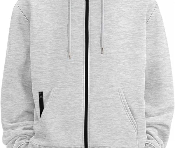 Mens Zip Up Hooded Sweatshirt Casual Long Sleeve Hoodies Fashion Drawstring Sweatshirts with Kanga Pockets