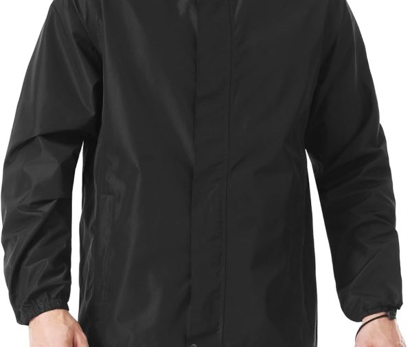 Men's Rain Jacket Lightweight Waterproof Packable Rain Shell Jacket Raincoat with Hood Windbreaker for Cycling, Golf