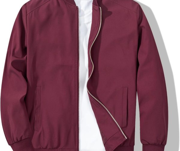 Men's Bomber Jacket Fashion Stylish Lightweight Windbreaker Spring Fall Casual Jackets for Men