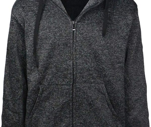 Heavyweight Sherpa Hoodies for Men, Thick Fleece Lined Full Zip Up Winter Warm Sweatshirts Work Jackets