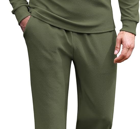 Men's 2 Piece Tracksuit Set Polo Athletic Sweatsuit Quarter Zip Jogging Long Sleeve Casual Sports Outfits