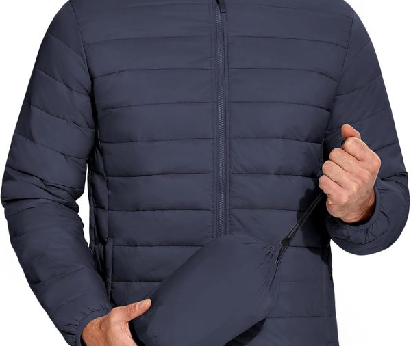 Mens Puffer Jacket Packable Lightweight Jackets Winter Coat Windproof Zipper Down Jacket
