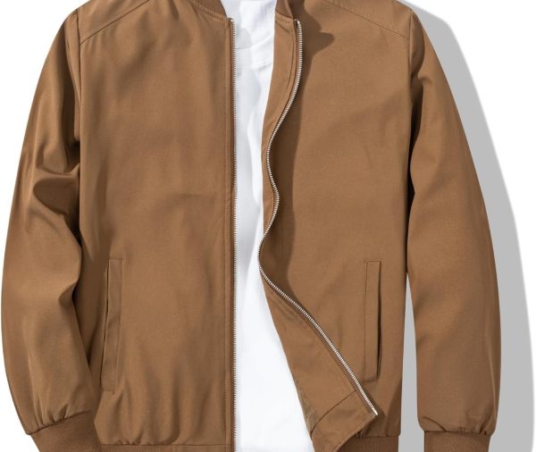 Men's Bomber Jacket Fashion Stylish Lightweight Windbreaker Spring Fall Casual Jackets for Men