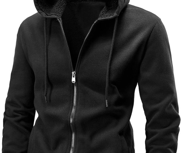 Men's Full Zip Fleece Hoodie zippered Color Block hooded slim Fit Long Sleeve Lightweight Sweatshirt