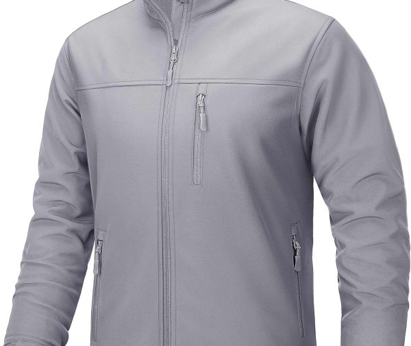Men's Lightweight Softshell Jacket Fleece Lined Waterproof Tactical Rain Zip Up Winter Coat Windbreaker Casual