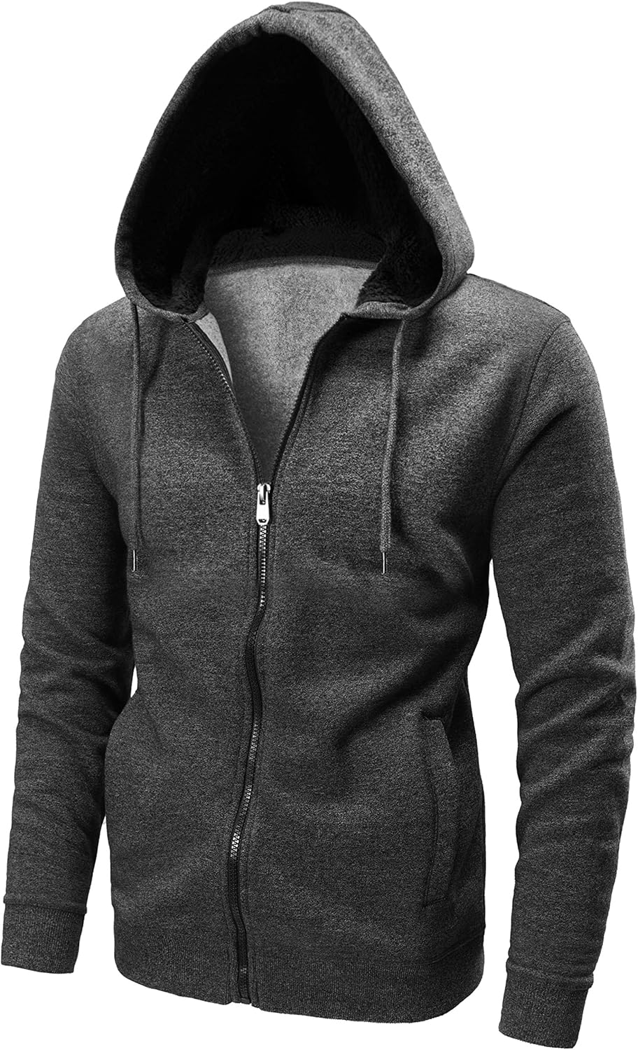Men's Full Zip Fleece Hoodie zippered Color Block hooded slim Fit Long Sleeve Lightweight Sweatshirt